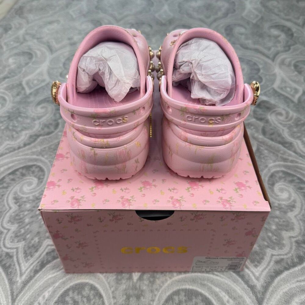NWT LoveShackFancy X Crocs Classic Platform Clog - Picture 4 of 5